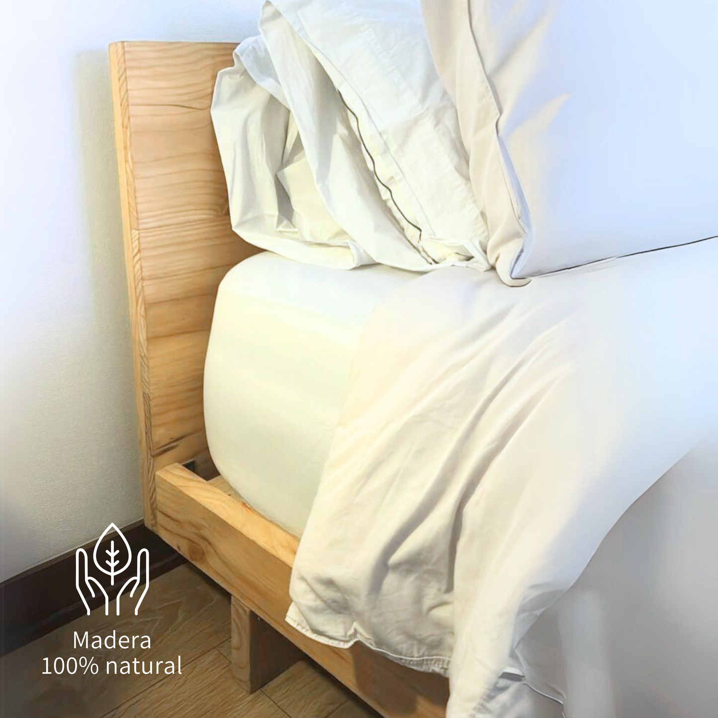 Pack Dormitorio OMI Natural - Incluye Cama + 2 Veladores