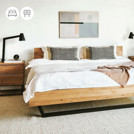 Pack Dormitorio RËFËL - Incluye Cama + 2 Veladores
